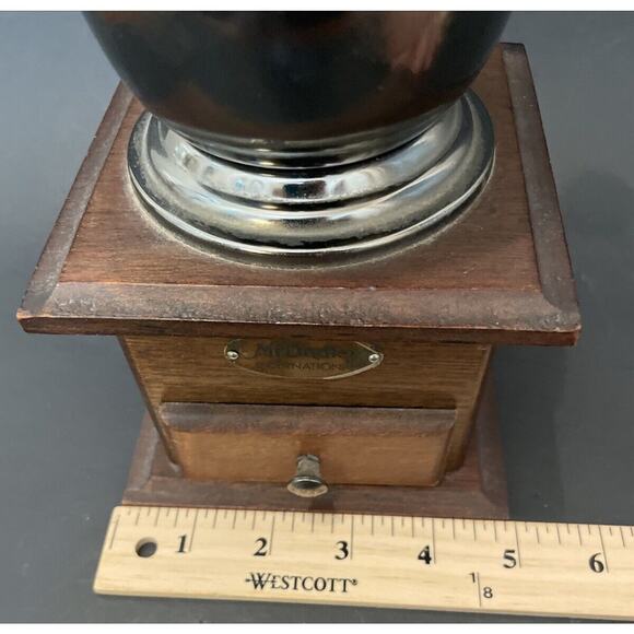 Vintage Mr. Dudley Hand Crank Coffee Grinder Coffee Mill Wood and Metal - Picture 7 of 9